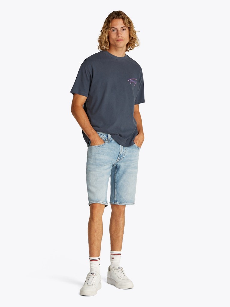 Tommy Hilfiger Rejeneratif Pamuk Mavi Erkek Kısa Kollu T-Shirt - DM0DM20768C1G
