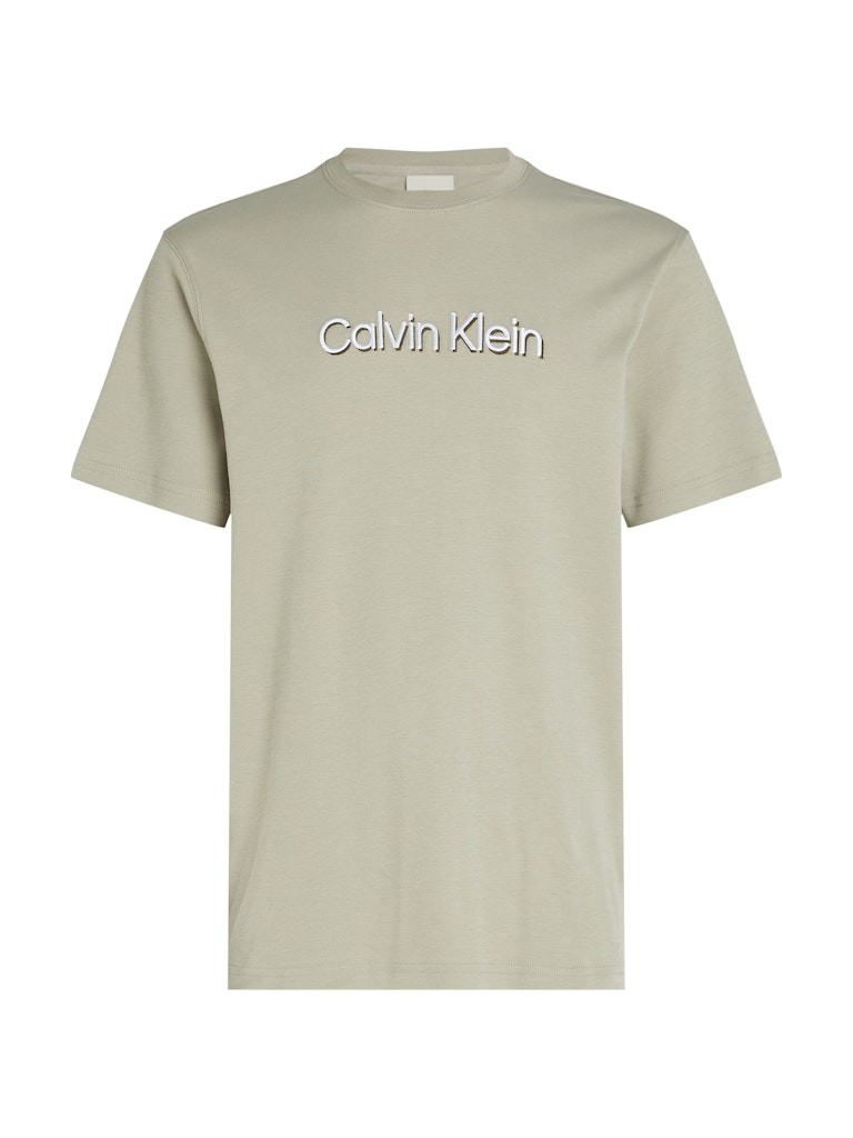 Calvin Klein Erkek Pamuklu Regular Fit Yuvarlak Yaka Kısa Kollu Gri T-Shirt - K10K114275PEO