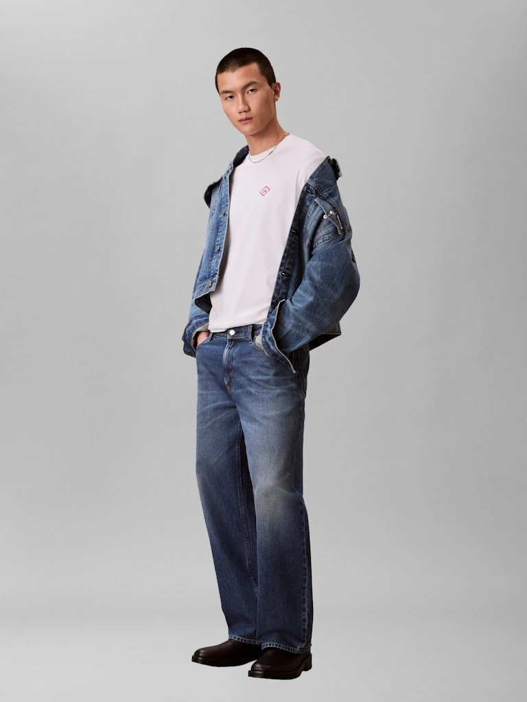 Calvin Klein Erkek Mavi Denim Kot Mont