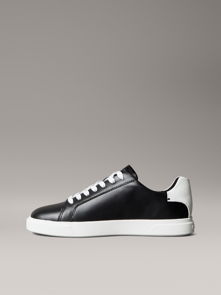 Calvin Klein Kadın Siyah Deri Kısa Taban Sneakers