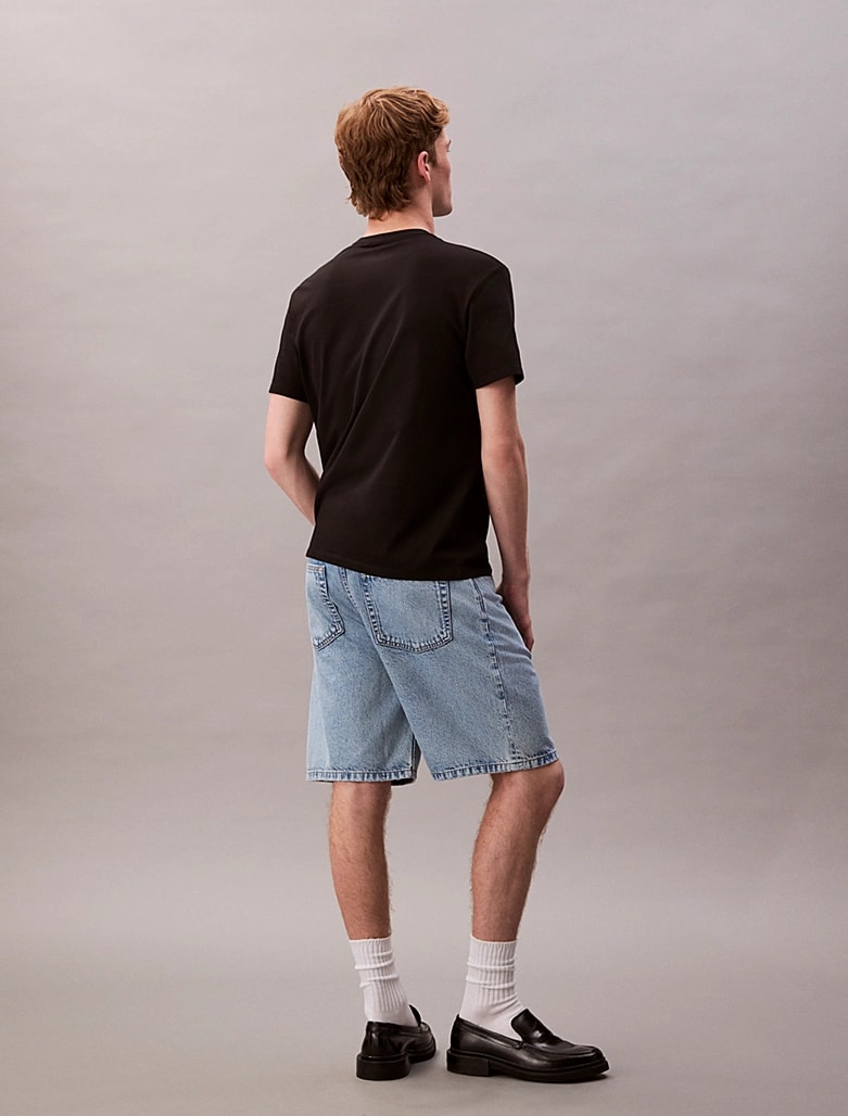 Calvin Klein Siyah Erkek Gökkuşağı Logolu T-shirt