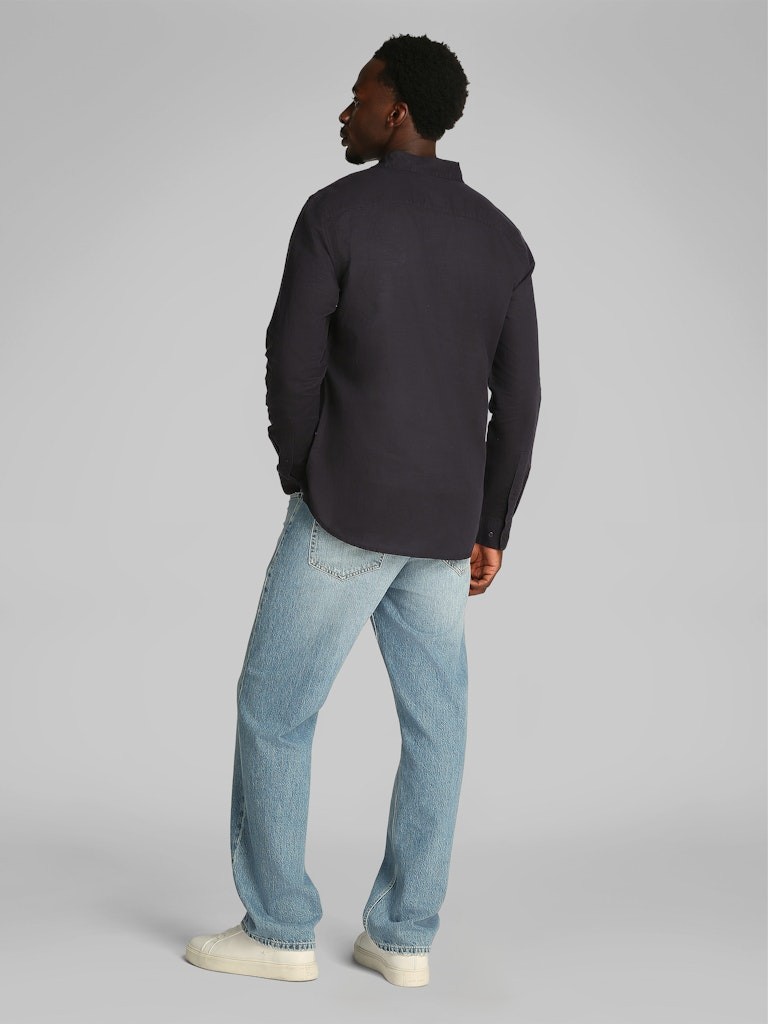 Calvin Klein Keten Siyah Erkek Uzun Kollu Gömlek - K10K114488BEH