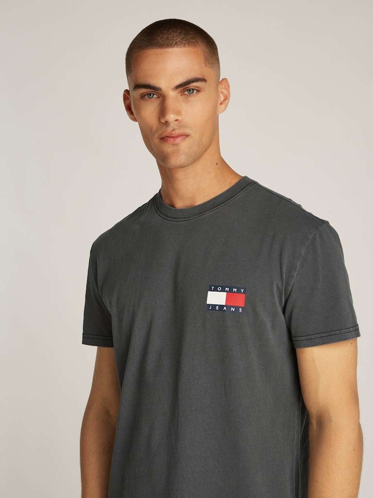 Tommy Hilfiger Pamuk Siyah Erkek Kısa Kollu T-Shirt - DM0DM20346BDS