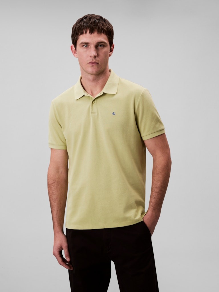 Calvin Klein Erkek Sarı Düğmeli Polo Yaka T Shirt
