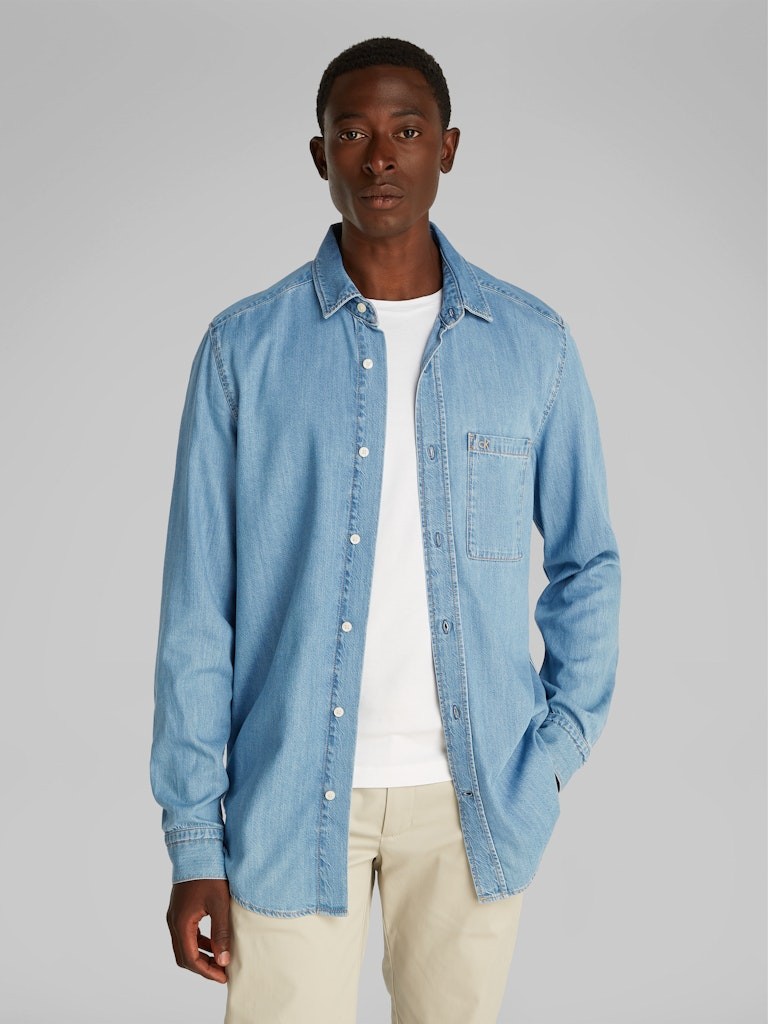 Calvin Klein Denim Mavi Erkek Uzun Kollu Gömlek - K10K1142880YF