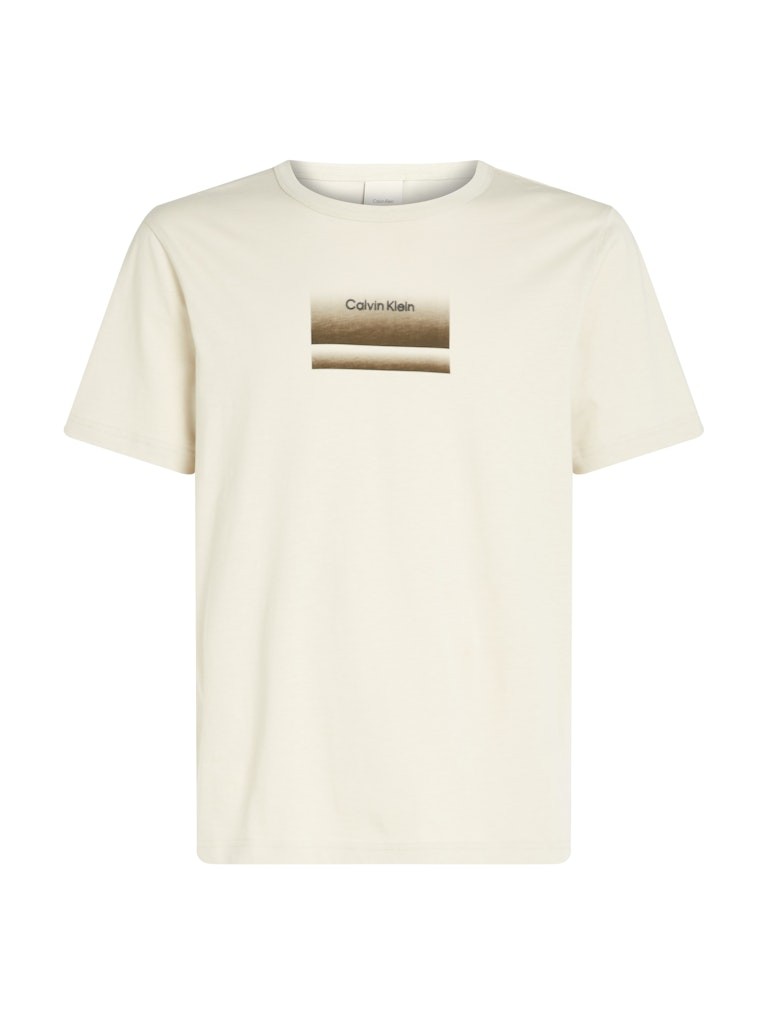 Calvin Klein Gradient Logo Erkek Bej T-Shirt - K10K113803PEA