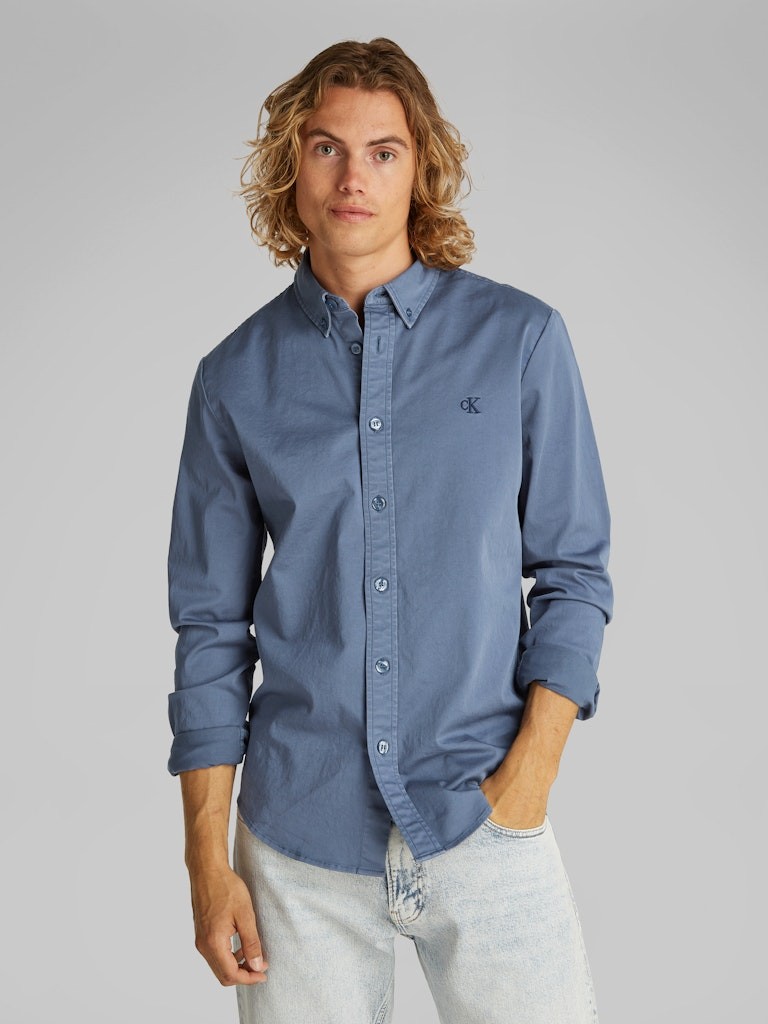 Calvin Klein Pamuk Mavi Erkek Uzun Kollu Gömlek - J30J327292CK1