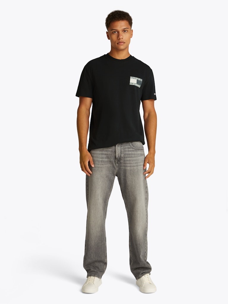 Tommy Hilfiger Rejeneratif Pamuk Siyah Erkek Kısa Kollu T-Shirt - DM0DM20774BDS