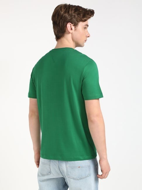 Tommy Hilfiger Pamuk Yeşil Erkek Kısa Kollu T-Shirt - MW0MW39970L4F