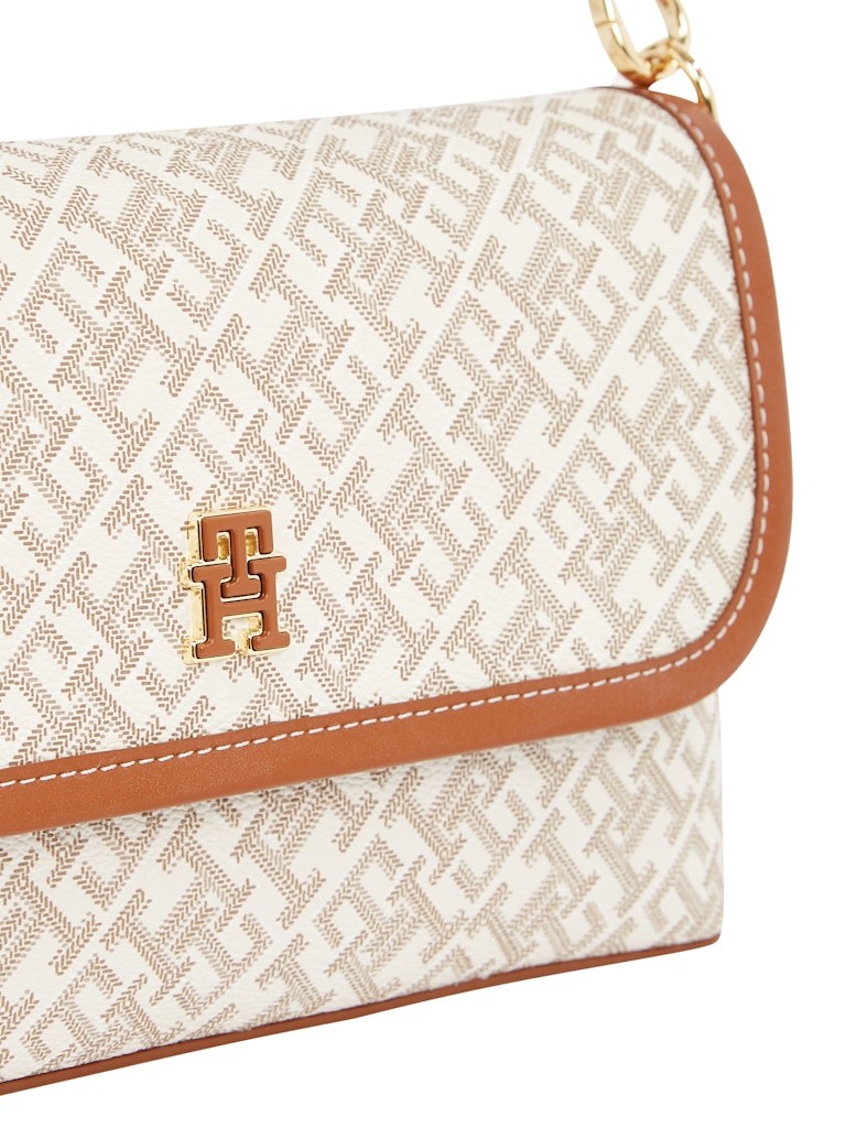 Tommy Hilfiger Kahverengirengi - Beyaz Kadın Poliüretan Omuz Çantası - AW0AW17341RBC