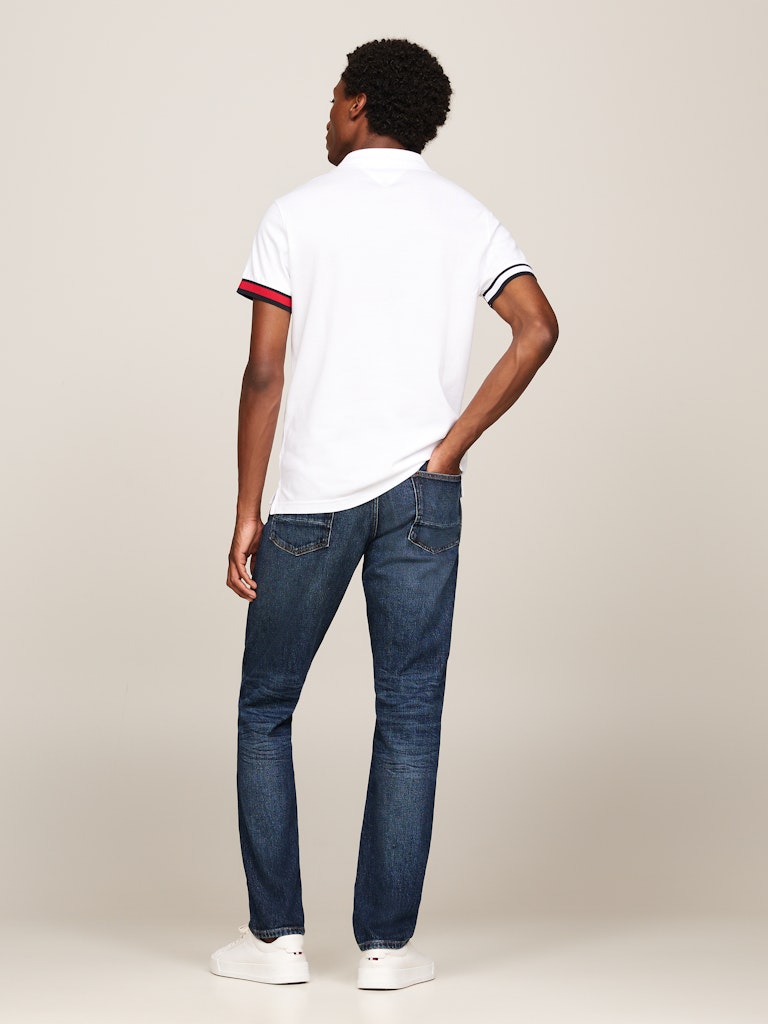 Tommy Hilfiger Beyaz Flag Cuff Erkek Slim Polo