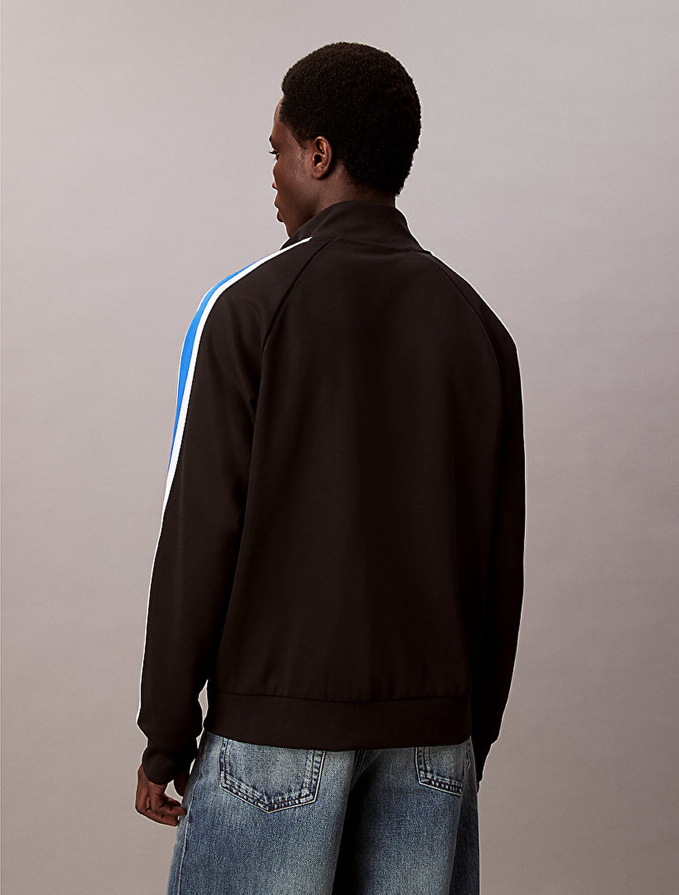 Calvin Klein Erkek Stretch Twill Track Siyah Sweatshirt