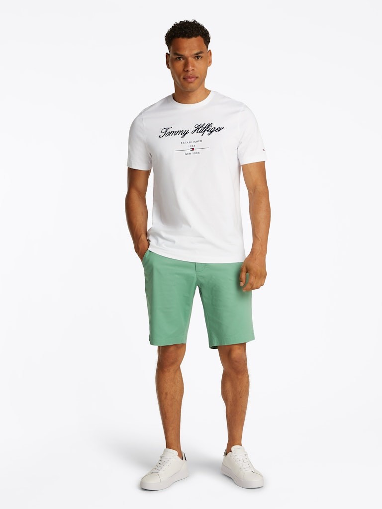 Tommy Hilfiger Rejeneratif Pamuk Beyaz Erkek Kısa Kollu T-Shirt - MW0MW33691YBR