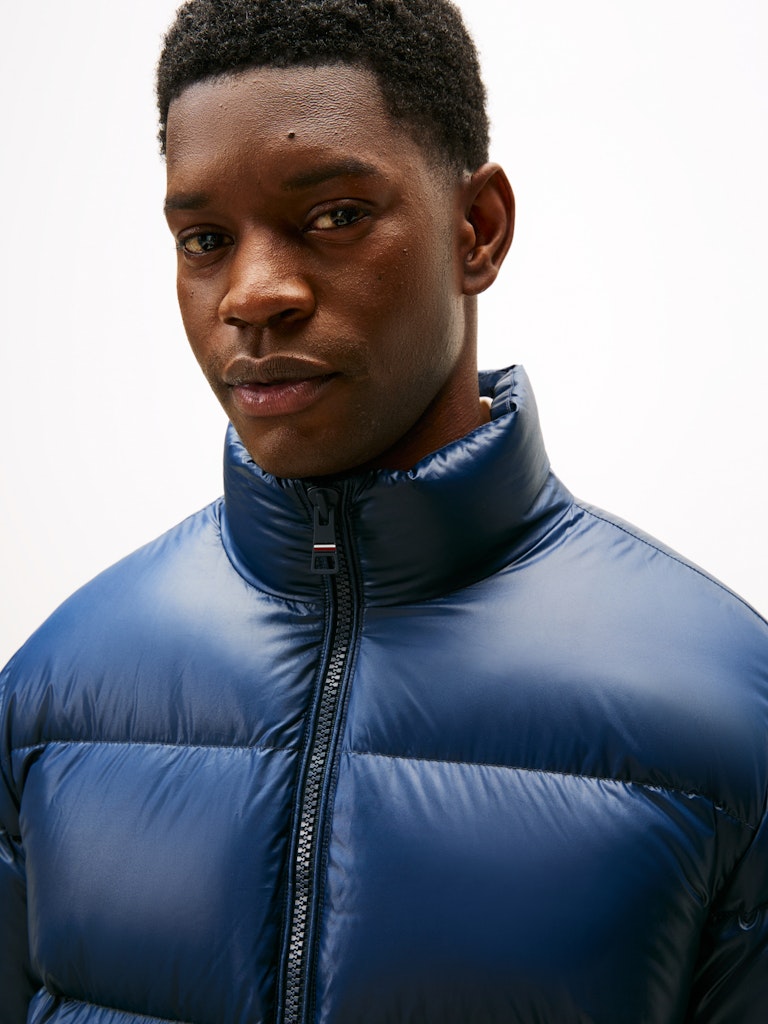 Tommy Hilfiger Erkek Kaz Tüyü Lacivert Puffer Mont