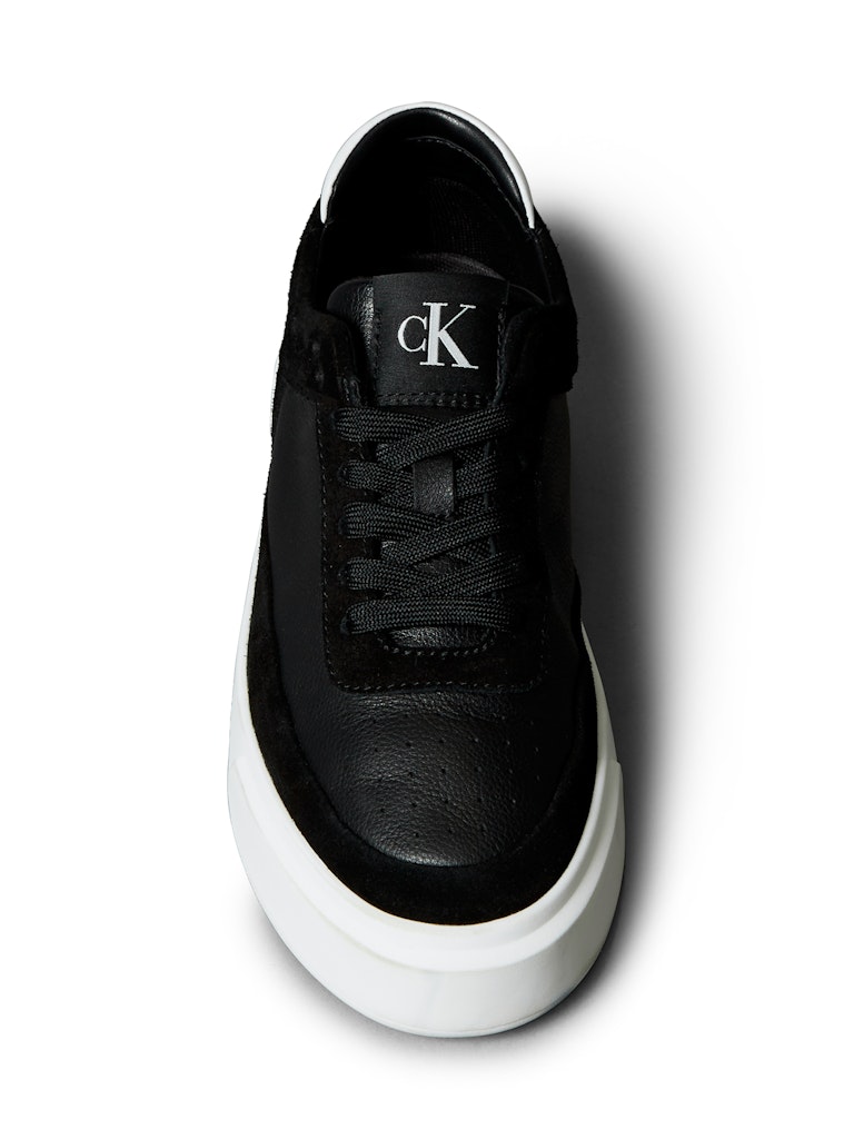 Calvin Klein Kadın Deri Basket Siyah Sneakers