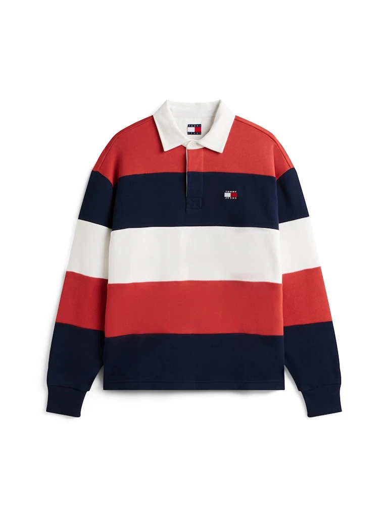Tommy Hilfiger Erkek Lacivert Pamuk Polo Yaka Sweatshirt