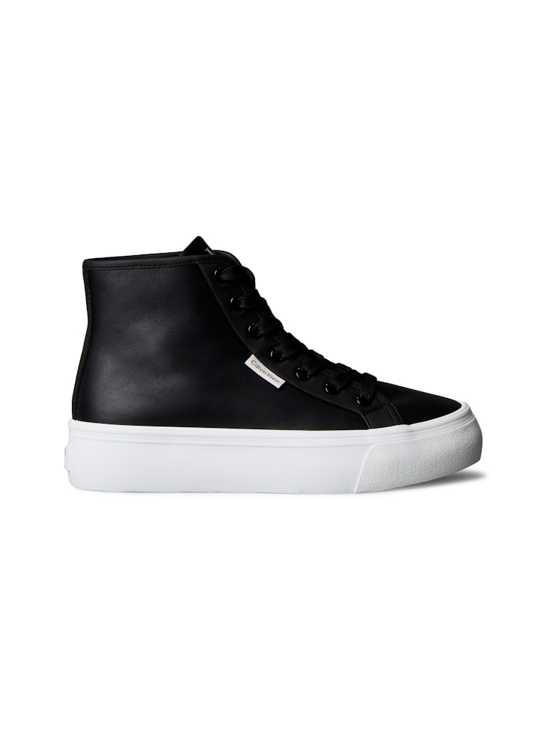 Calvin Klein Kadın Siyah Deri Kısa Taban Yarım Boğazlı Sneakers