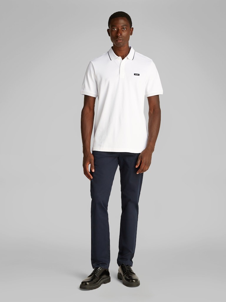 Calvin Klein Organik Pamuk Beyaz Erkek Kısa Kollu Düğmeli Polo Yaka T-Shirt - K10K114141YAF