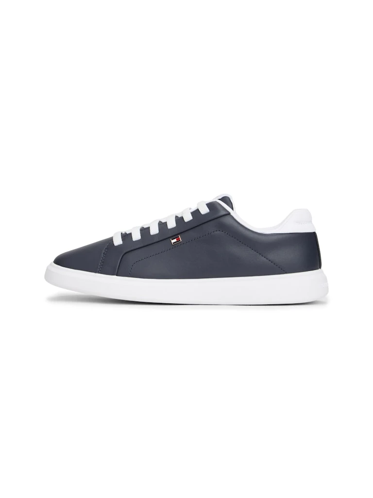 Tommy Hilfiger Kadın Lacivert Deri Kısa Taban Court Sneakers