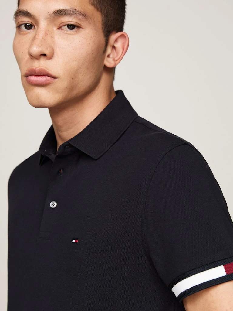 Tommy Hilfiger Erkek Lacivert Düğmeli Polo Yaka T Shirt