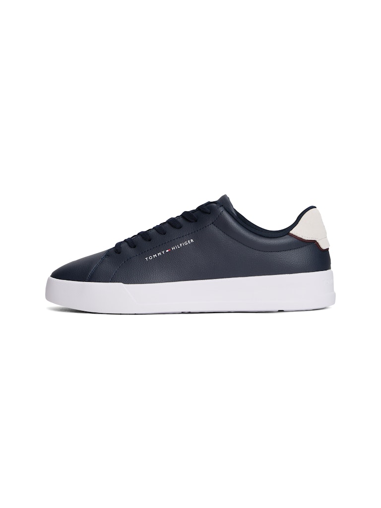 Tommy Hilfiger Deri Lacivert Erkek Kısa Taban Sneakers