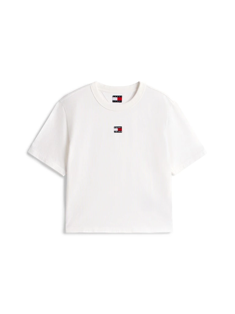 Tommy Hilfiger Kadın Beyaz Pamuk Düğmeli Kısa Kolu T-Shirt