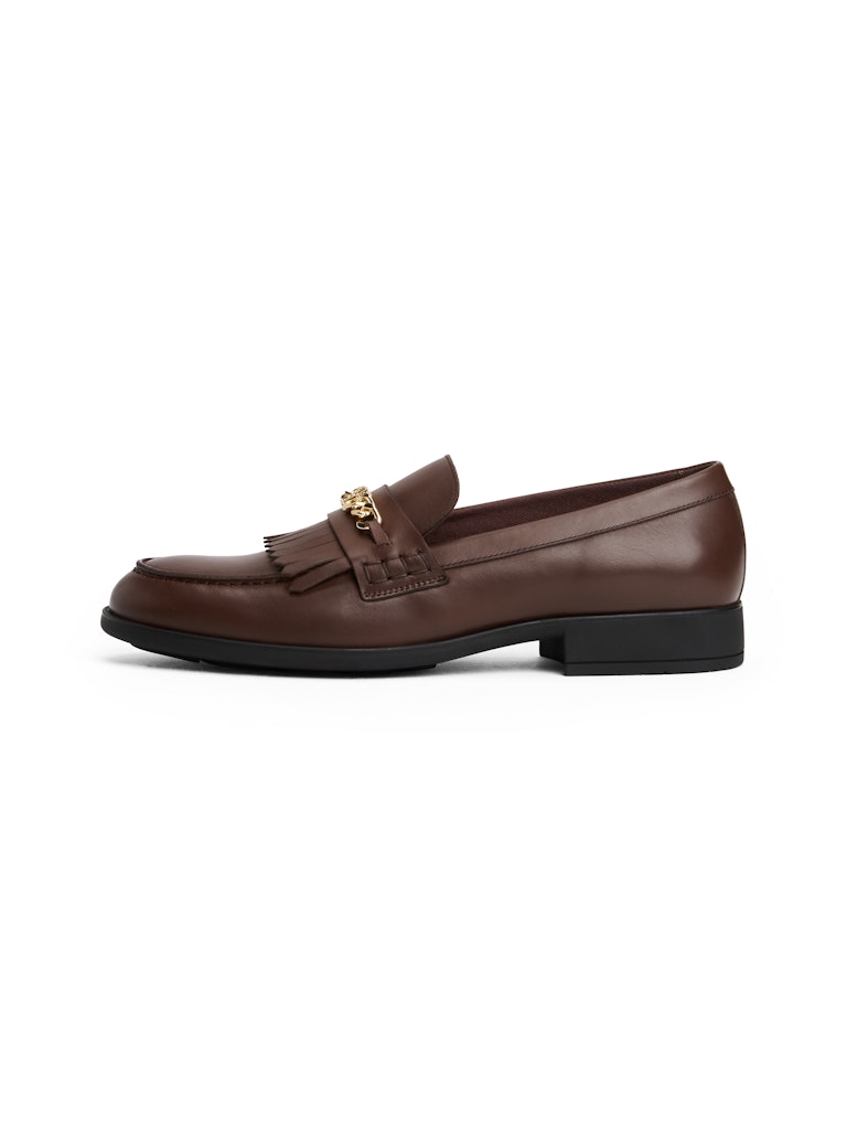 Tommy Hilfiger Kadın Kahverengi Deri Loafers Ayakkabı