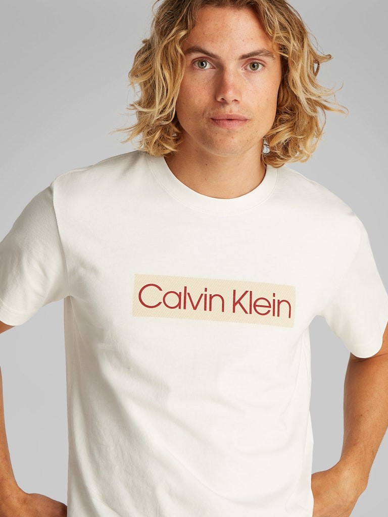 Calvin Klein Rejeneratif Pamuk Beyaz Erkek Kısa Kollu T-Shirt - J30J327472YAS