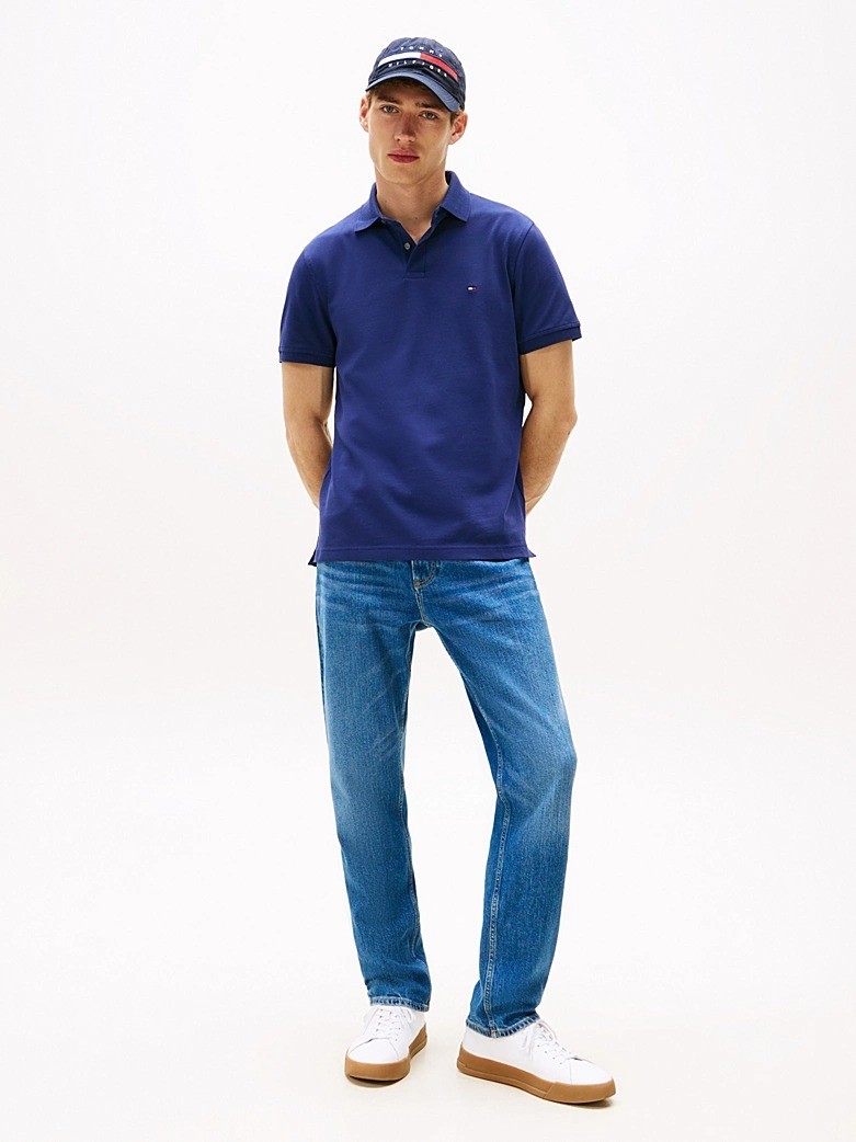 Tommy Hilfiger Erkek Lacivert Düğmeli Polo Yaka T Shirt - MW0MW17770C7G