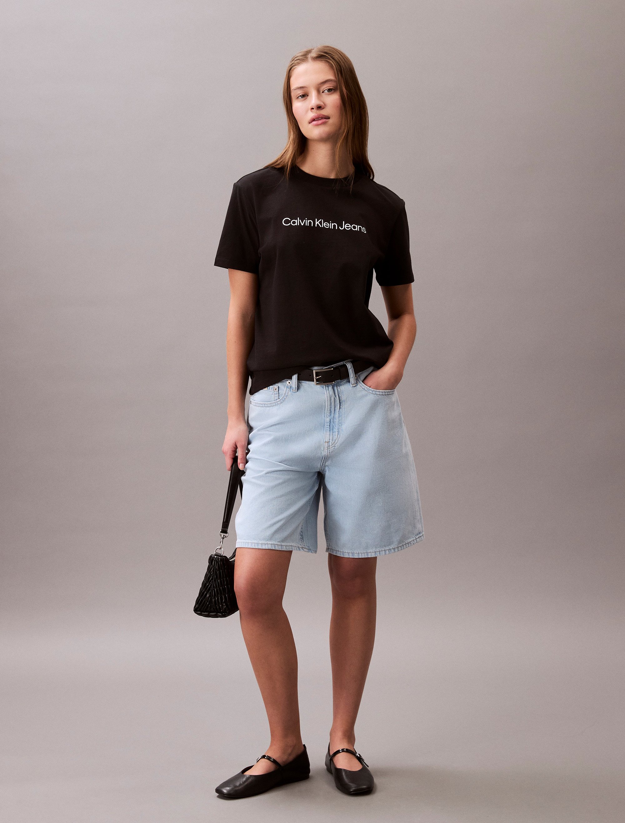 Calvin Klein Kadın Siyah O Yaka T Shirt