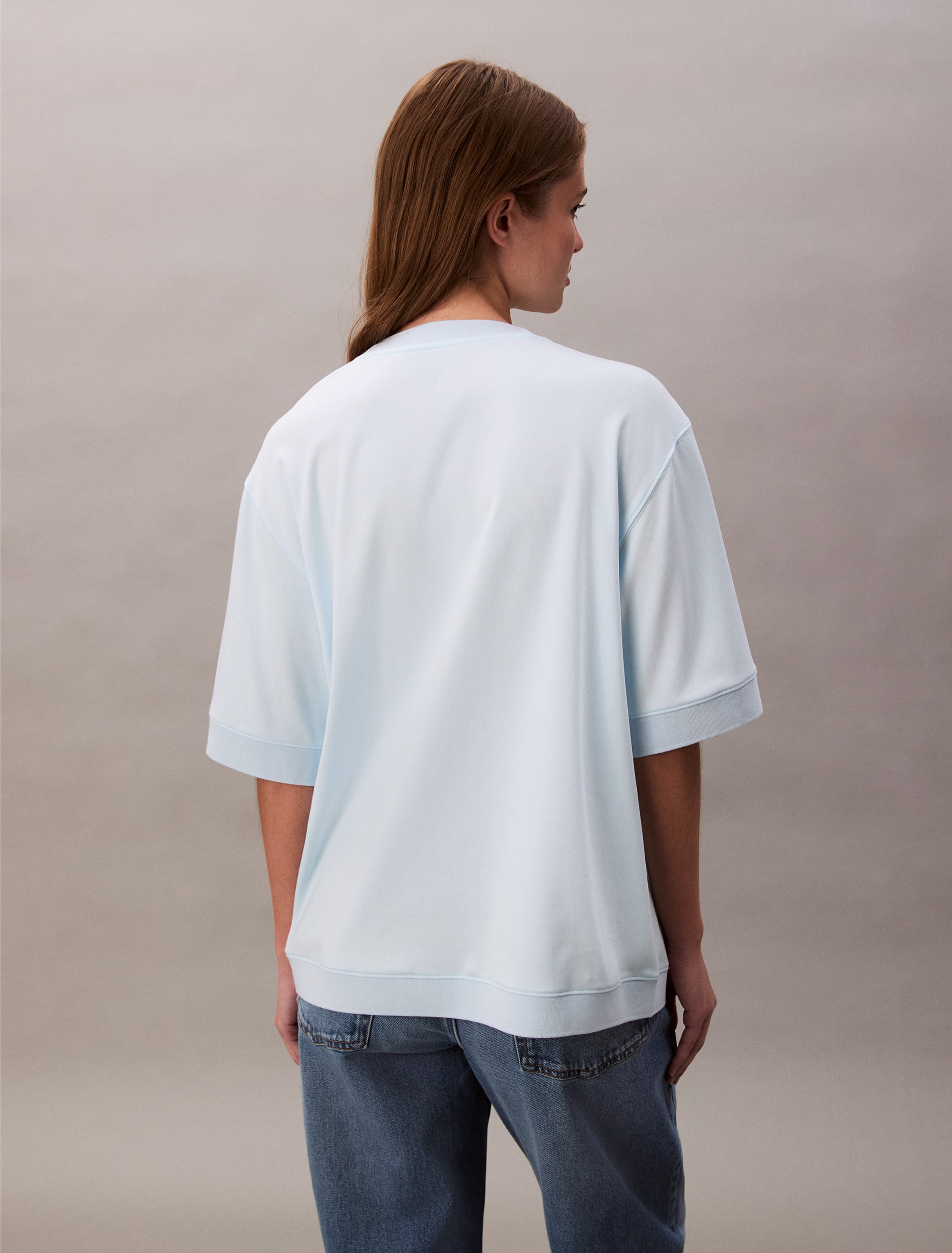 Calvin Klein Kadın Mavi O Yaka Boyfriend T Shirt