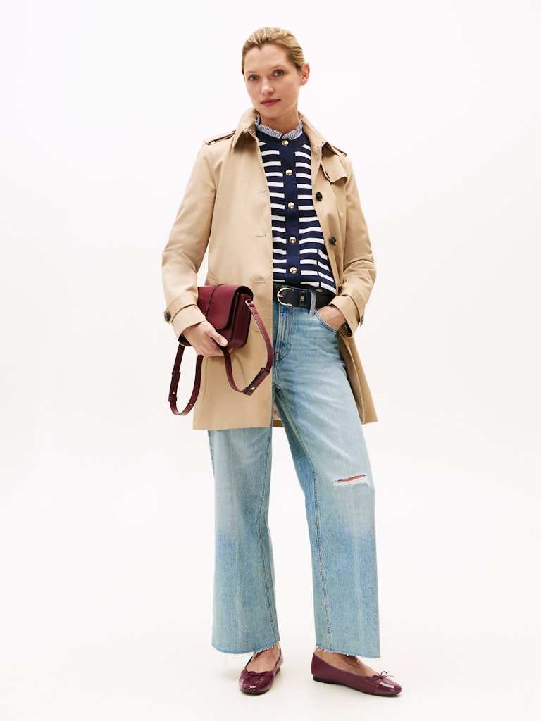 Tommy Hilfiger Kadın Bordo Deri Babet Ayakkabı