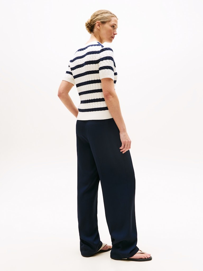 Tommy Hilfiger Kadın Beyaz O Yaka Triko - WW0WW456560FG