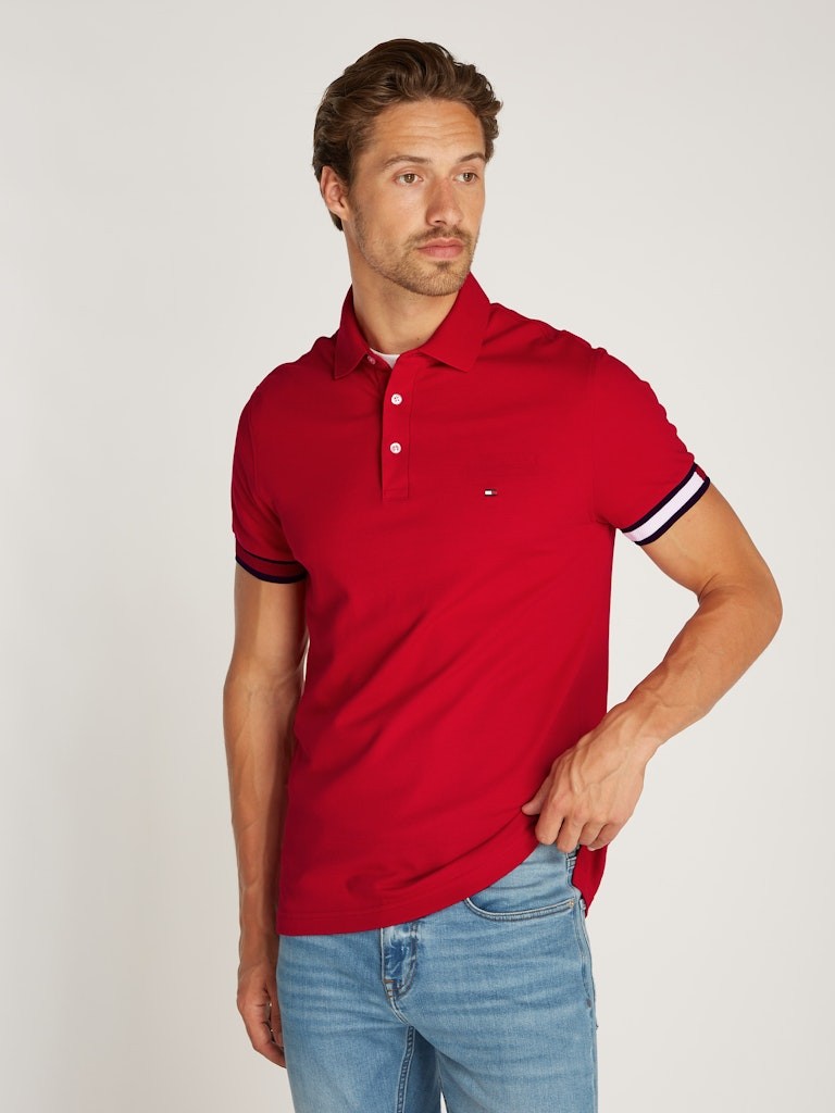 Tommy Hilfiger Erkek Kırmızı Polo Yaka T-Shirt - MW0MW37518XLD
