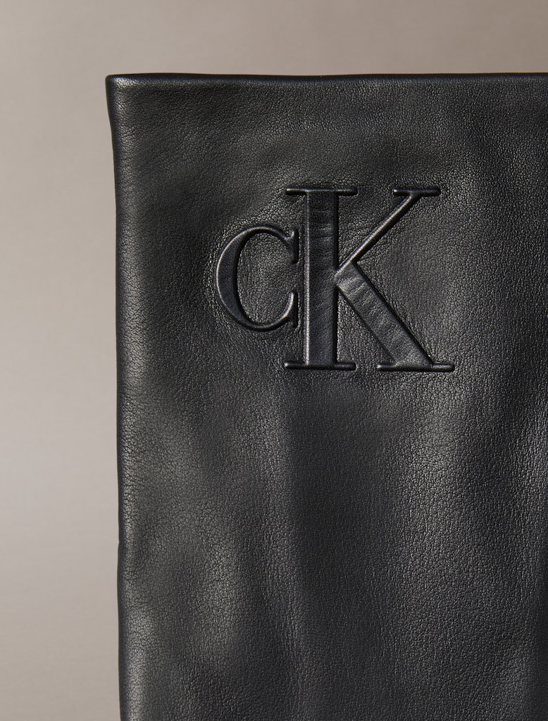 Calvin Klein Kadın Siyah Deri   Eldiven