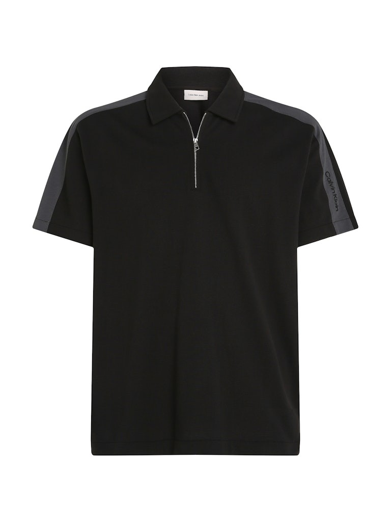 Calvin Klein Pamuk Siyah Erkek Kısa Kollu Düğmeli Polo Yaka T-Shirt - J30J327240BEH
