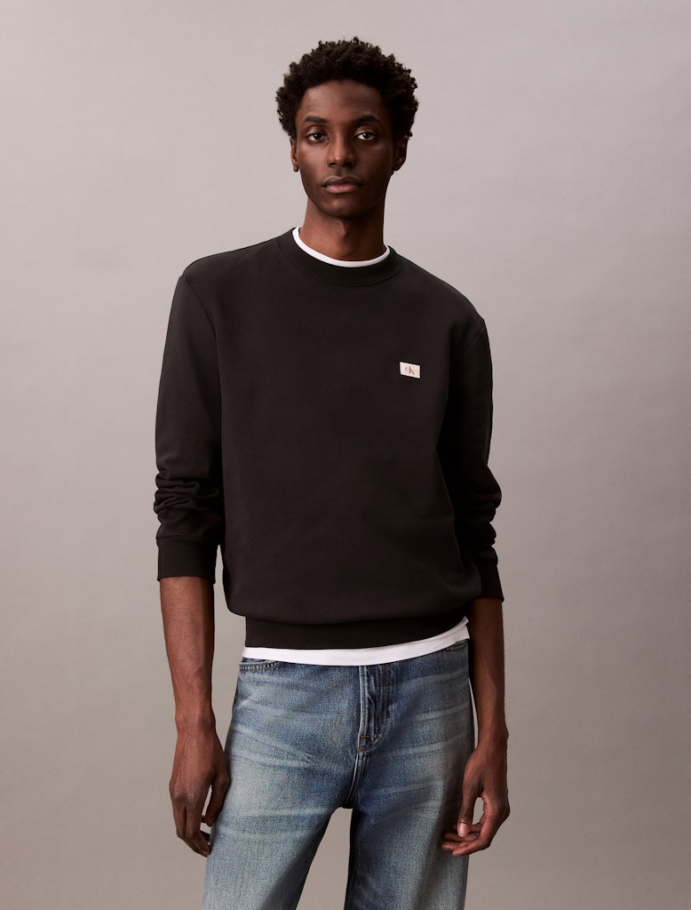 Calvin Klein Erkek Siyah O Yaka Sweatshirt