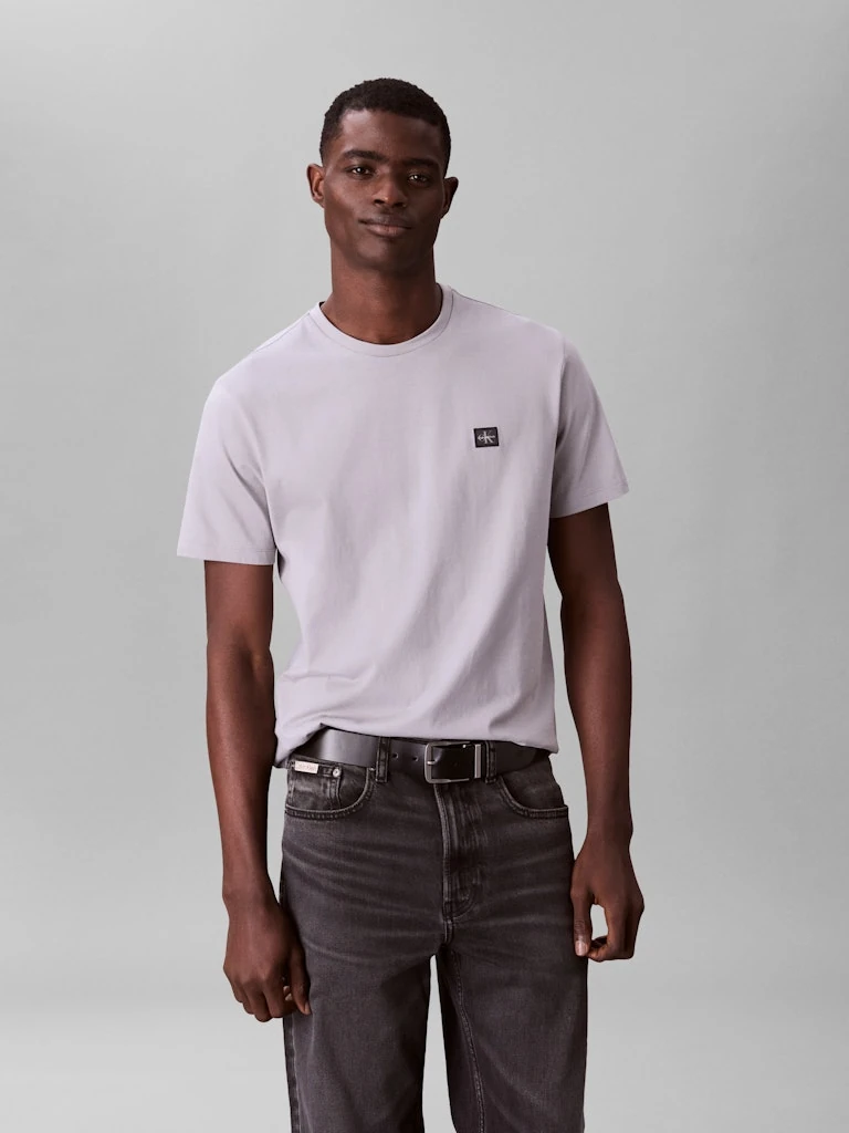 Calvin Klein Erkek Gri Pamuk O Yaka Kısa Kolu T-Shirt