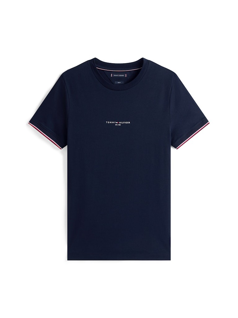 Tommy Hilfiger Rejeneratif Pamuk Lacivert Erkek Kısa Kollu T-Shirt