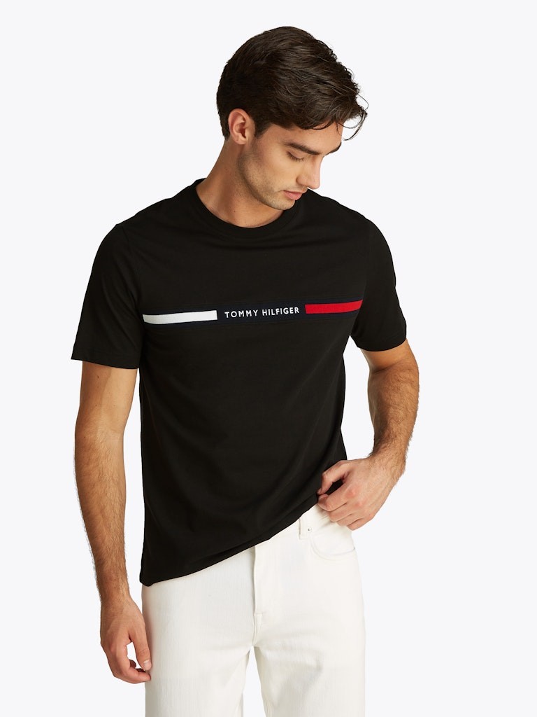 Tommy Hilfiger Rejeneratif Pamuk Siyah Erkek Kısa Kollu T-Shirt - MW0MW36498BDS