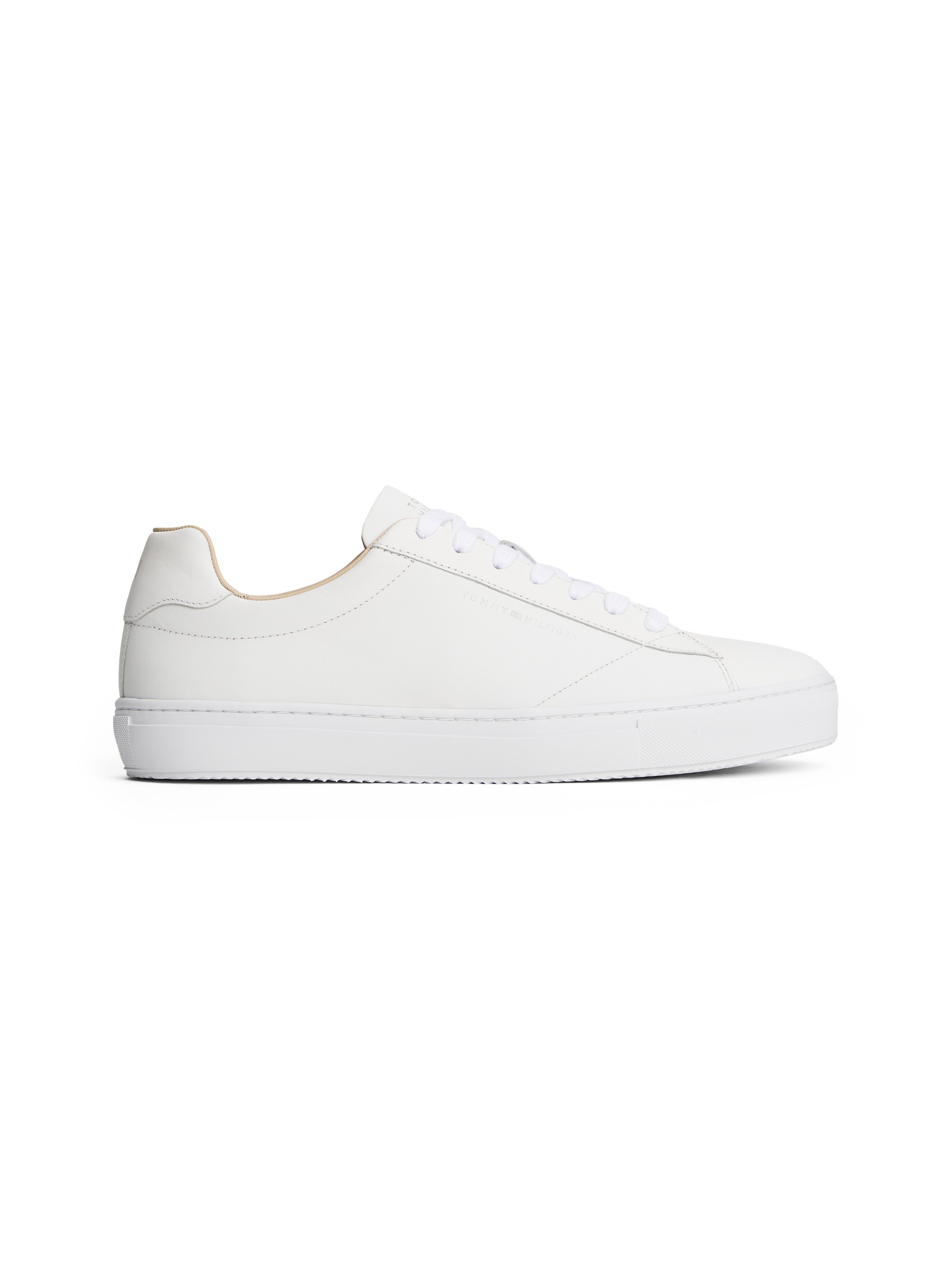 Tommy Hilfiger Deri Beyaz Erkek Kısa Taban Sneakers - FM0FM05412YBS