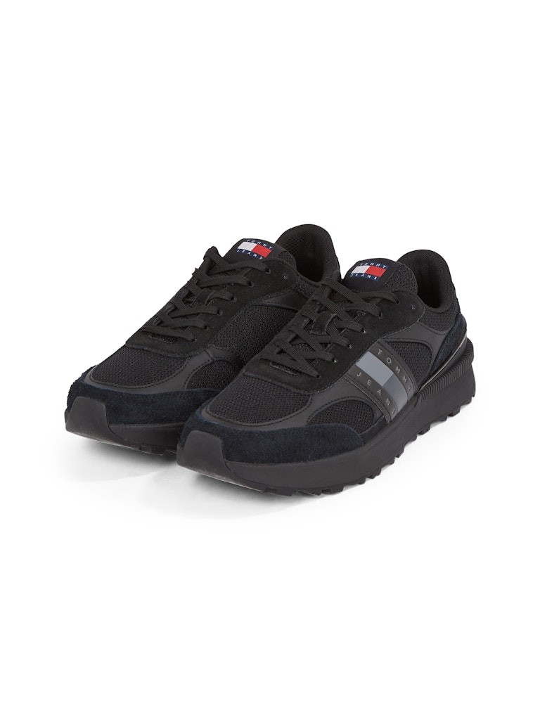 Tommy Hilfiger Süet Siyah Erkek Kısa Taban Sneakers - EM0EM01537BDS