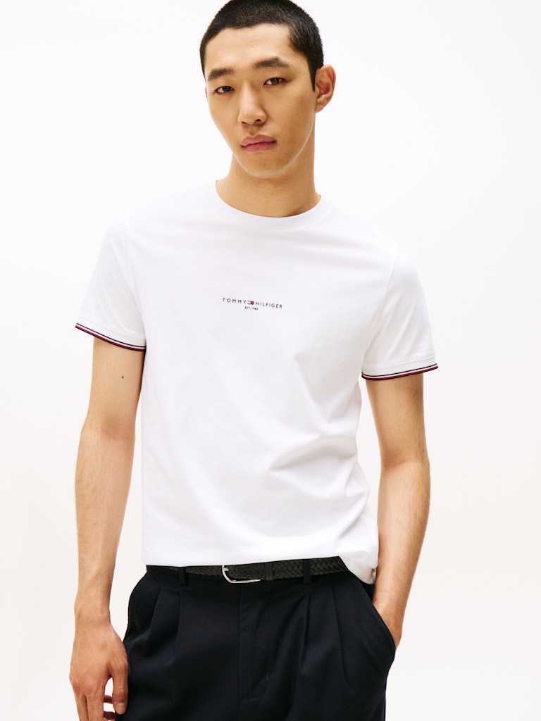 Tommy Hilfiger Rejeneratif Pamuk Beyaz Erkek Kısa Kollu T-Shirt