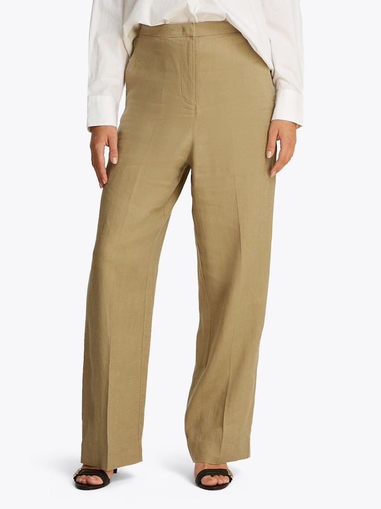 Tommy Hilfiger Keten Bej Kadın Comfort Pantolon - WW0WW46823AEH