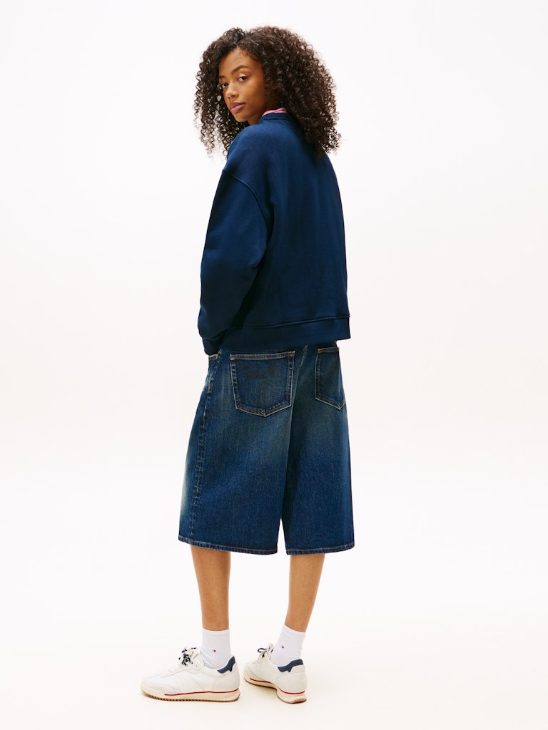 Tommy Hilfiger Kadın O Yaka Lacivert Sweatshirt