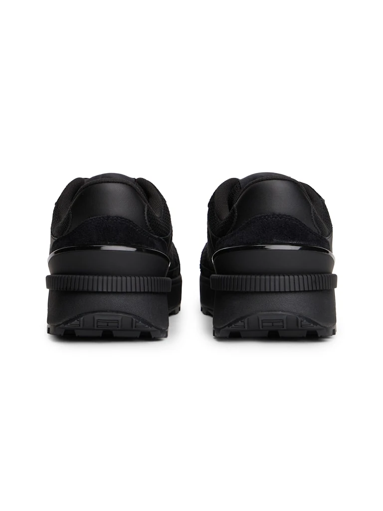 Tommy Hilfiger Erkek Siyah Kısa Taban Runner Sneakers