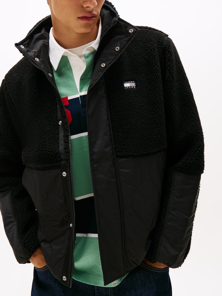 Tommy Hilfiger Erkek Siyah  Teddy  Mont