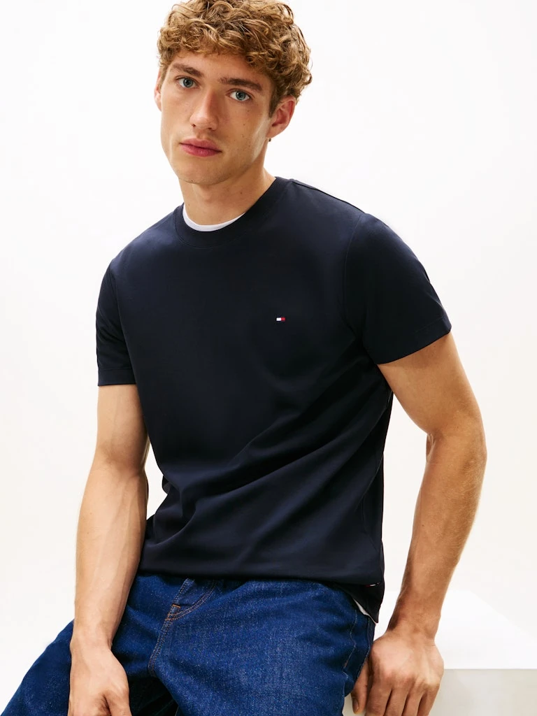 Tommy Hilfiger Erkek Lacivert Pamuk O Yaka T-Shirt