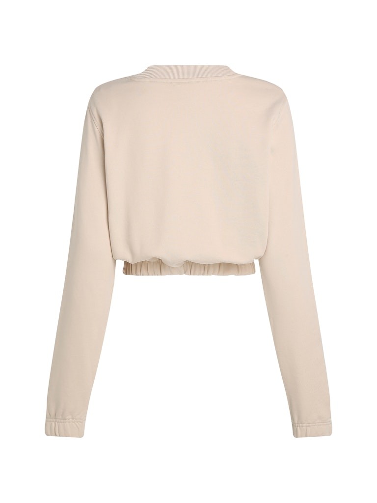 Calvin Klein Rejeneratif Pamuk Bej Kadın O Yaka Sweatshirts - J20J225363AEA