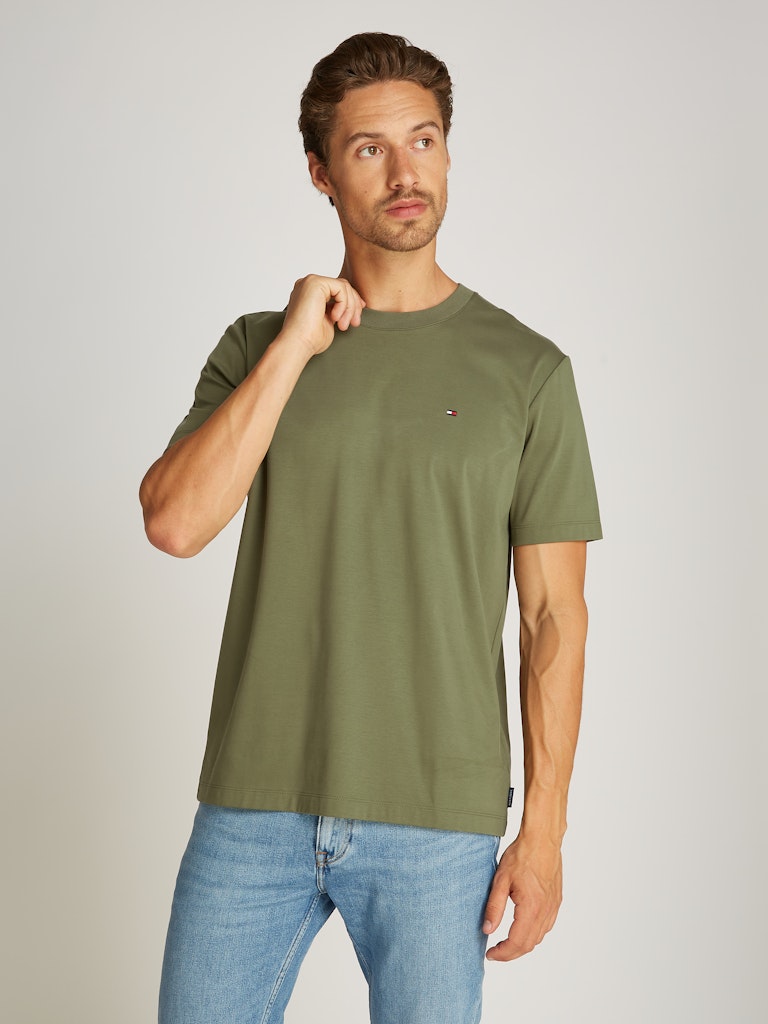 Tommy Hilfiger Erkek Marka Logolu Pamuklu Günlük Kullanım Haki T-Shirt